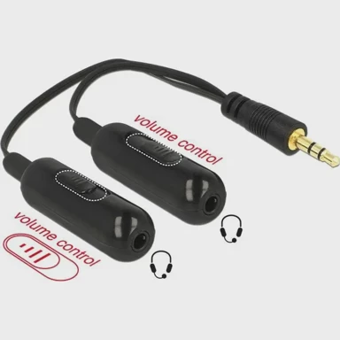 DELOCK Kabel Jack 1x St > 2xBu 3Pin, 19cm